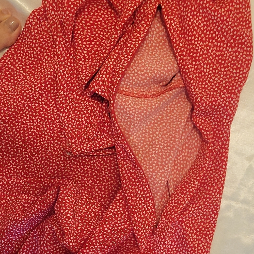 Loft Red Button-Down Dress Size 6 - Picture 7 of 11